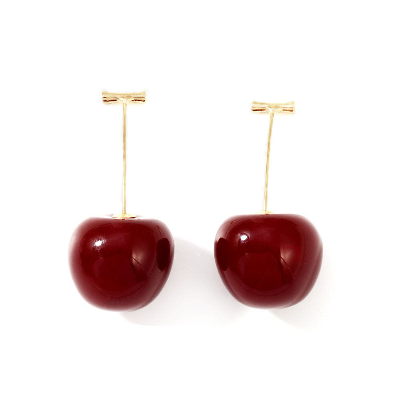 Earrings Sweet Cherry Dark Red