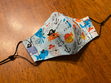 Load image into Gallery viewer, Handmade Fabric Face Covering - Sea Creature Pirates
