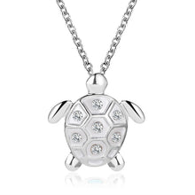 Load image into Gallery viewer, Necklace Sea Turtle Rhinestone Silver
