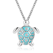 Load image into Gallery viewer, Necklace Sea Turtle Rhinestone Silver

