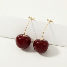 Load image into Gallery viewer, Earrings Sweet Cherry Dark Red
