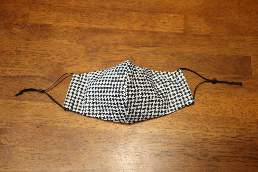 Handmade Fabric Face Mask Covering - Houndstooth