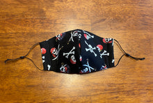 Load image into Gallery viewer, Handmade Fabric Face Covering - Pirates
