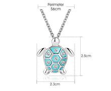 Load image into Gallery viewer, Necklace Sea Turtle Rhinestone Blue
