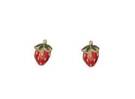 Earrings Sweet Mini Strawberry Studs Red